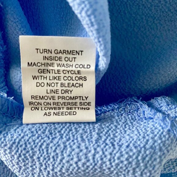 NY Collection Women's Elbow Sleeve V Neck Tie Front Blue Top Large NEW NWT - Picture 11 of 11